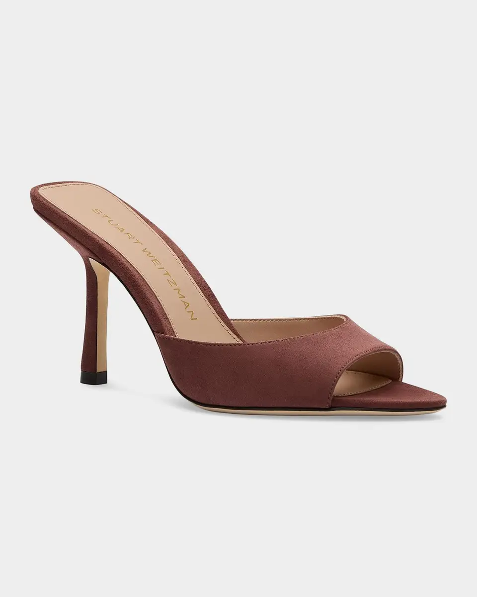 Stuart Weitzman Lexington 85MM Suede Stiletto Mules | Thumbnail 2 Stuart Weitzman Lexington 85MM Suede Stiletto Mules | Thumbnail 2