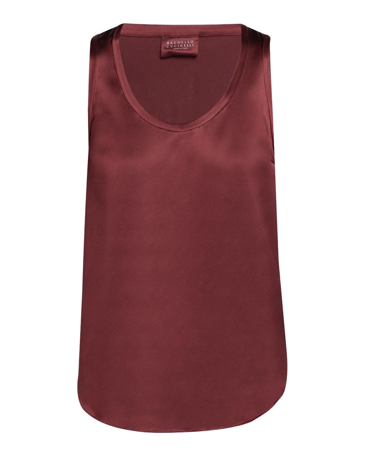Scoop-Neck Sleeveless Satin Blouse Scoop-Neck Sleeveless Satin Blouse