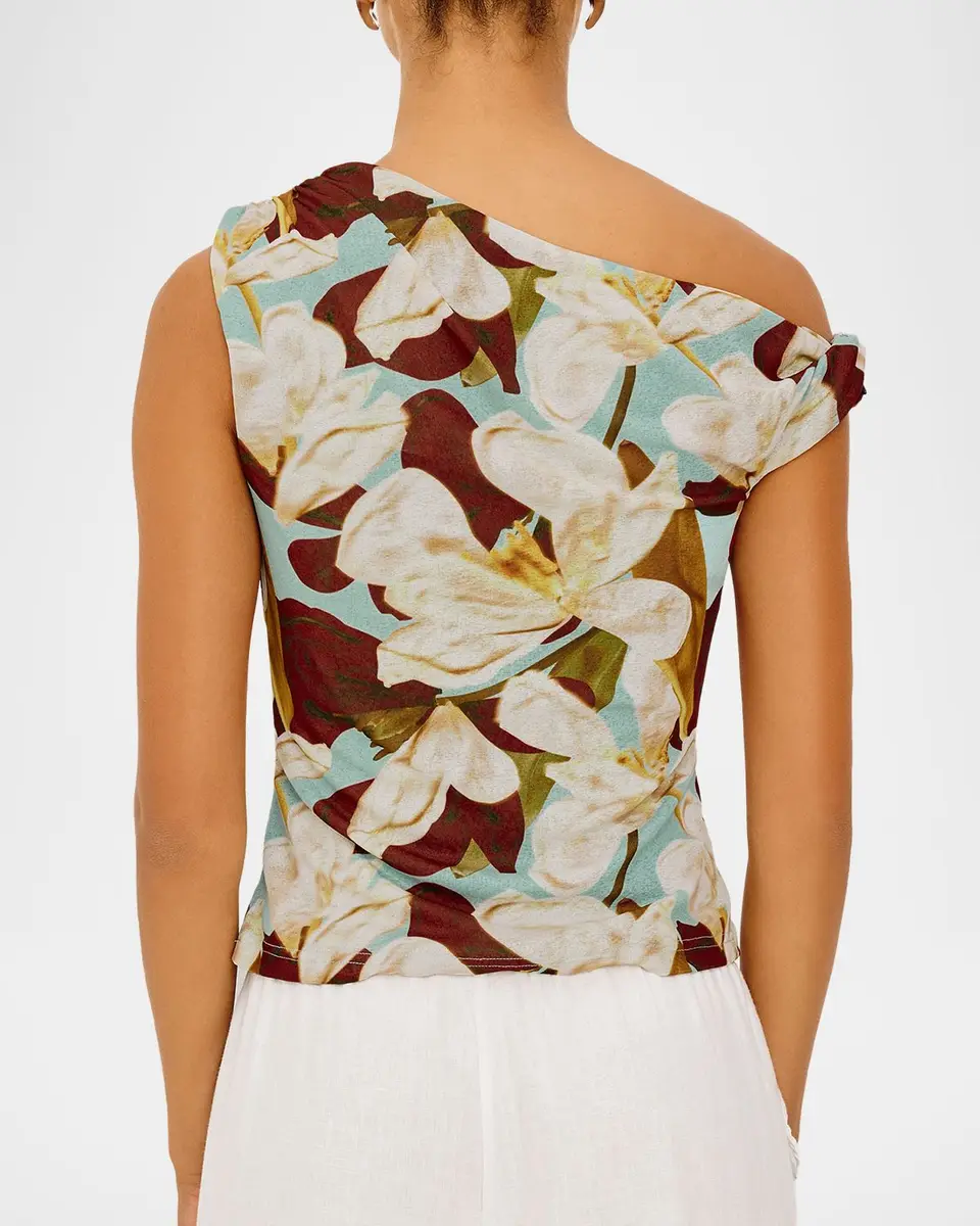 RAILS Orelia Floral Ruched Mesh Top | Thumbnail 3