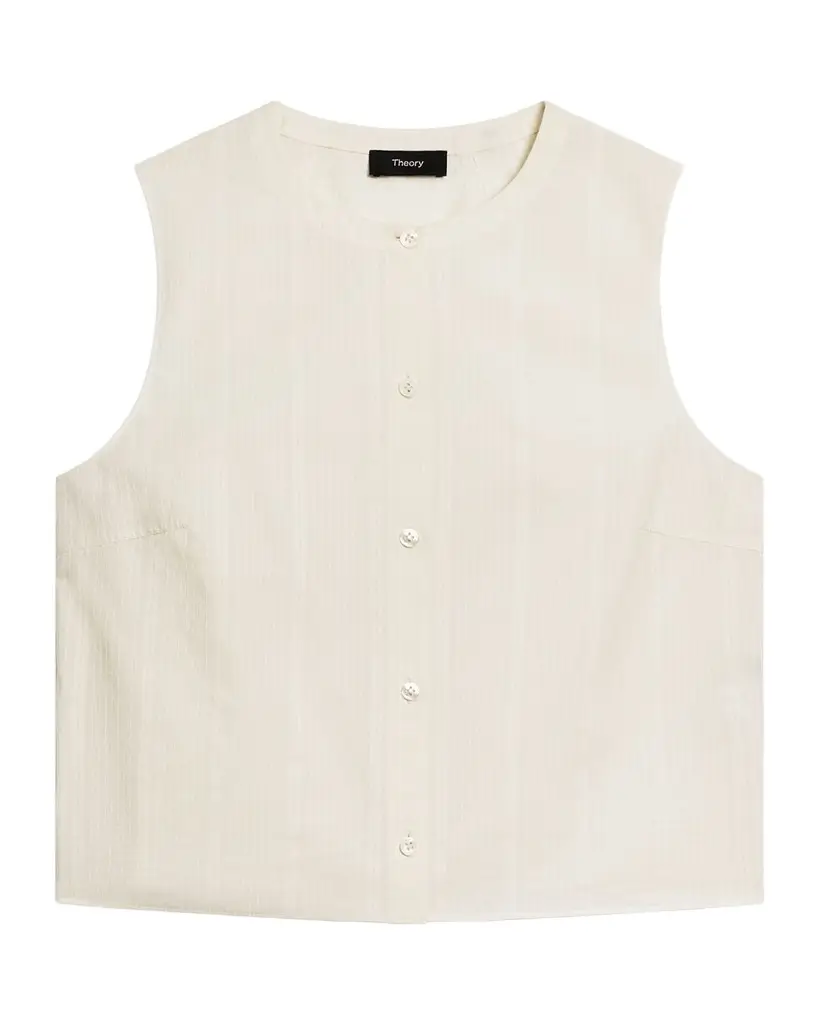 Theory Sleeveless Button-Front Top | Image 1 Theory Sleeveless Button-Front Top | Image 1