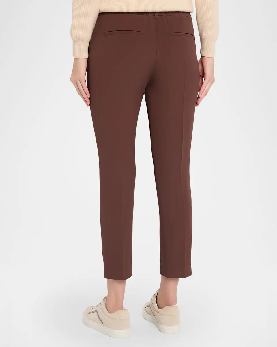 Brunello Cucinelli Silk Crepe Slim-Leg Ankle Pull-On Pants | Thumbnail 3 Brunello Cucinelli Silk Crepe Slim-Leg Ankle Pull-On Pants | Thumbnail 3