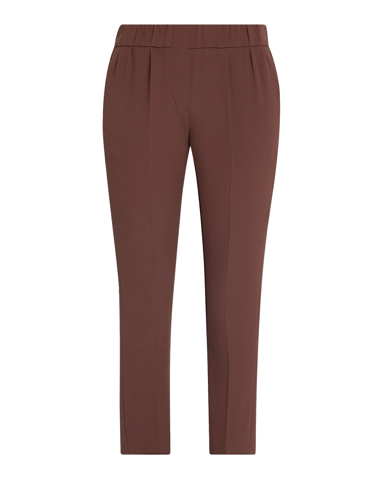 Silk Crepe Slim-Leg Ankle Pull-On Pants Silk Crepe Slim-Leg Ankle Pull-On Pants