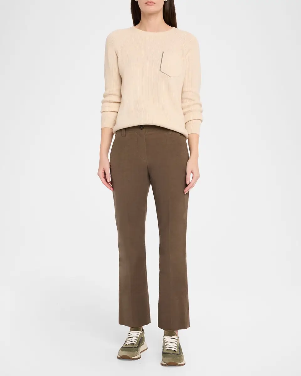 Brunello Cucinelli Stretch Moleskin Flare Pants | Thumbnail 2 Brunello Cucinelli Stretch Moleskin Flare Pants | Thumbnail 2