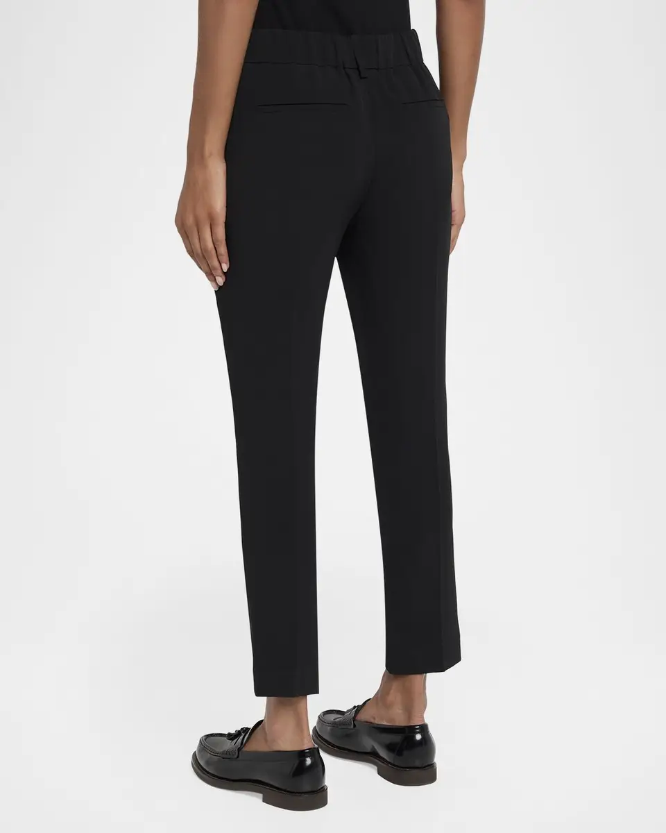 Brunello Cucinelli Silk Crepe Slim-Leg Ankle Pull-On Pants | Thumbnail 3 Brunello Cucinelli Silk Crepe Slim-Leg Ankle Pull-On Pants | Thumbnail 3