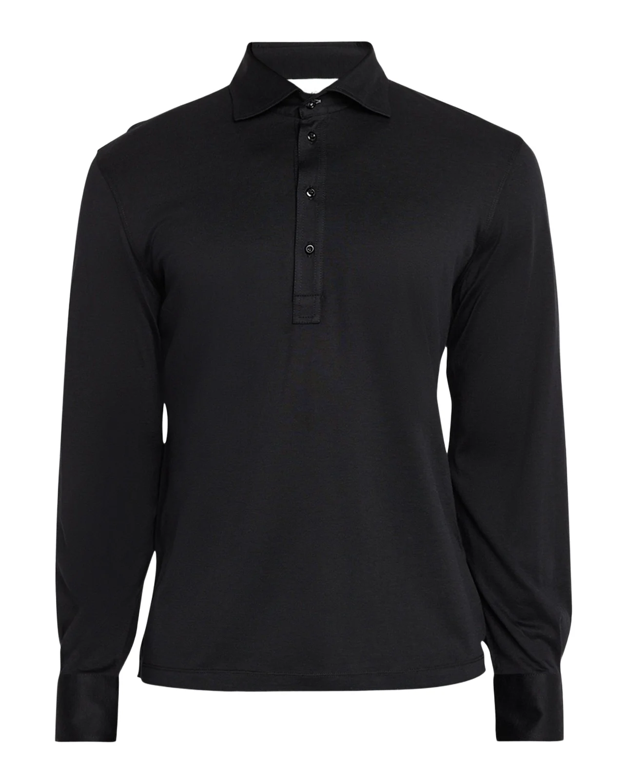 Men's Cotton-Silk Long-Sleeve Polo Shirt Men's Cotton-Silk Long-Sleeve Polo Shirt