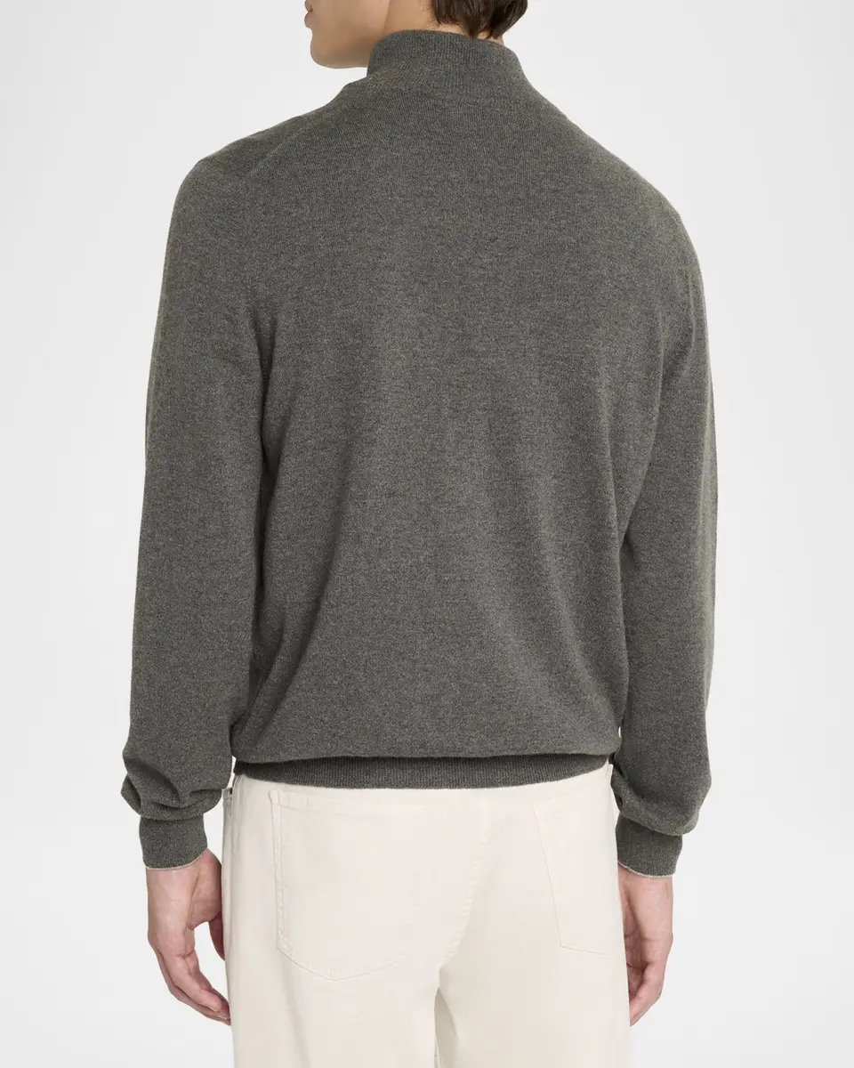 Brunello Cucinelli Men's Cashmere Quarter-Zip Sweater | Thumbnail 3 Brunello Cucinelli Men's Cashmere Quarter-Zip Sweater | Thumbnail 3