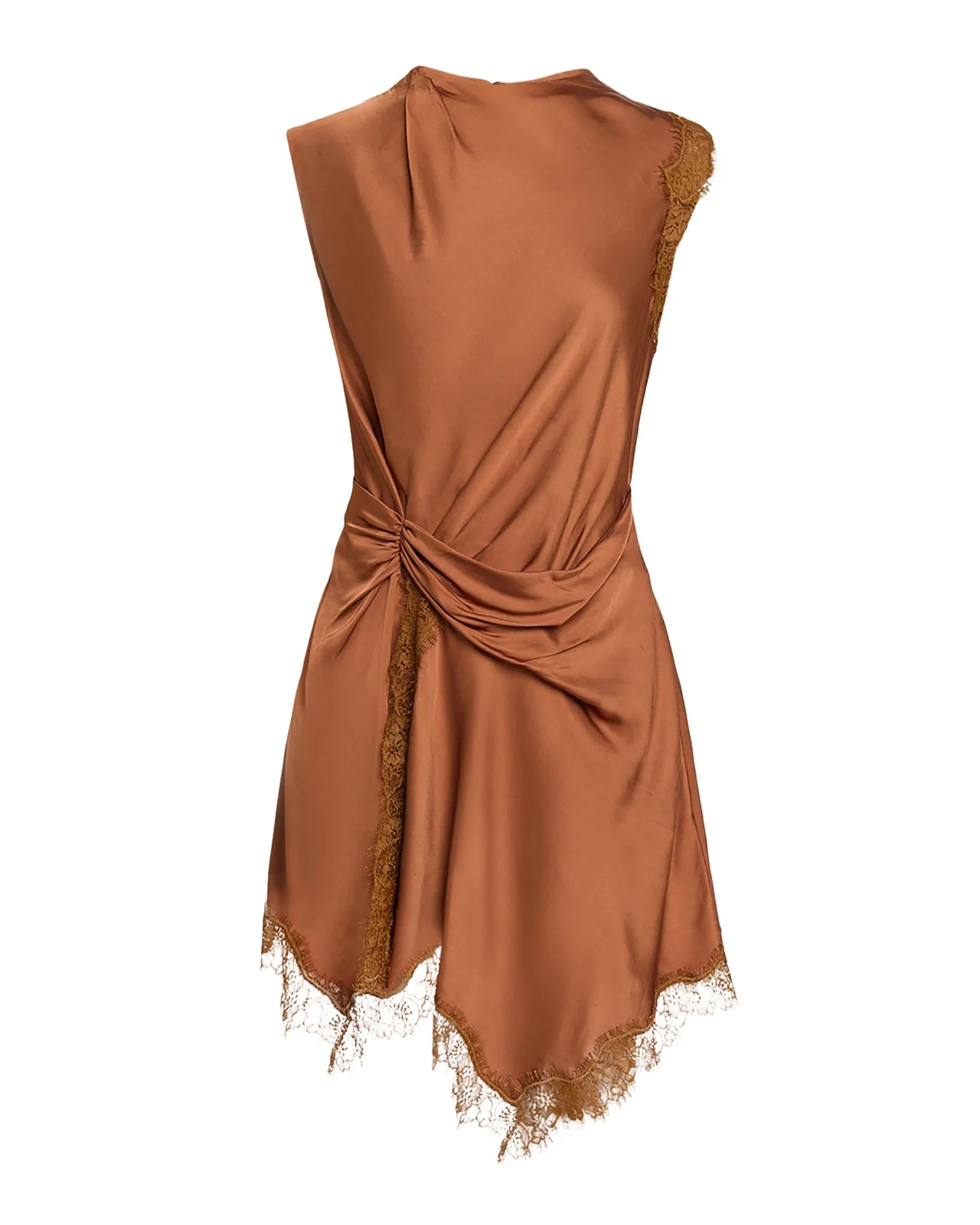 Dion Draped Satin Lace Mini Dress