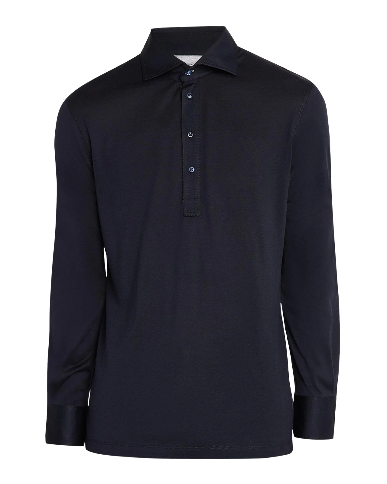 Men's Cotton-Silk Long-Sleeve Polo Shirt Men's Cotton-Silk Long-Sleeve Polo Shirt