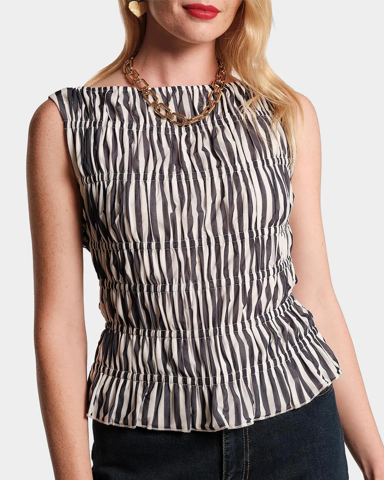 Jane Striped Smocked Top Jane Striped Smocked Top
