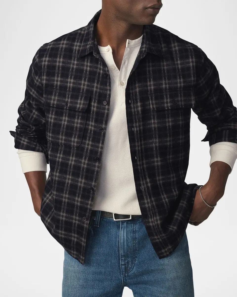 Joe's Jeans Men's Plaid Double-Pocket Button-Down Shirt | Thumbnail 4 Joe's Jeans Men's Plaid Double-Pocket Button-Down Shirt | Thumbnail 4