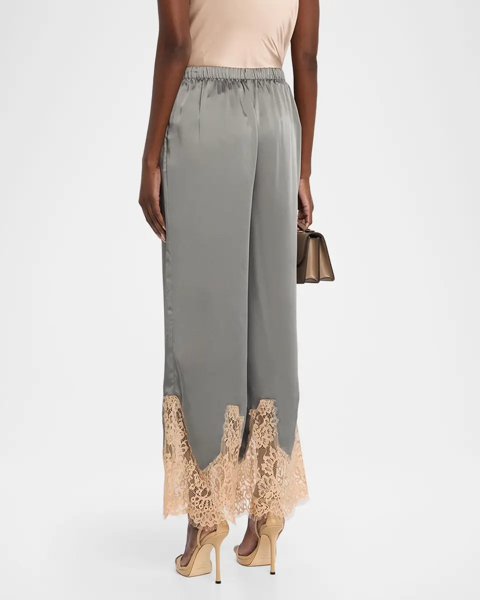 L'Agence Mirel Lace-Trim Satin Pants | Thumbnail 3 L'Agence Mirel Lace-Trim Satin Pants | Thumbnail 3