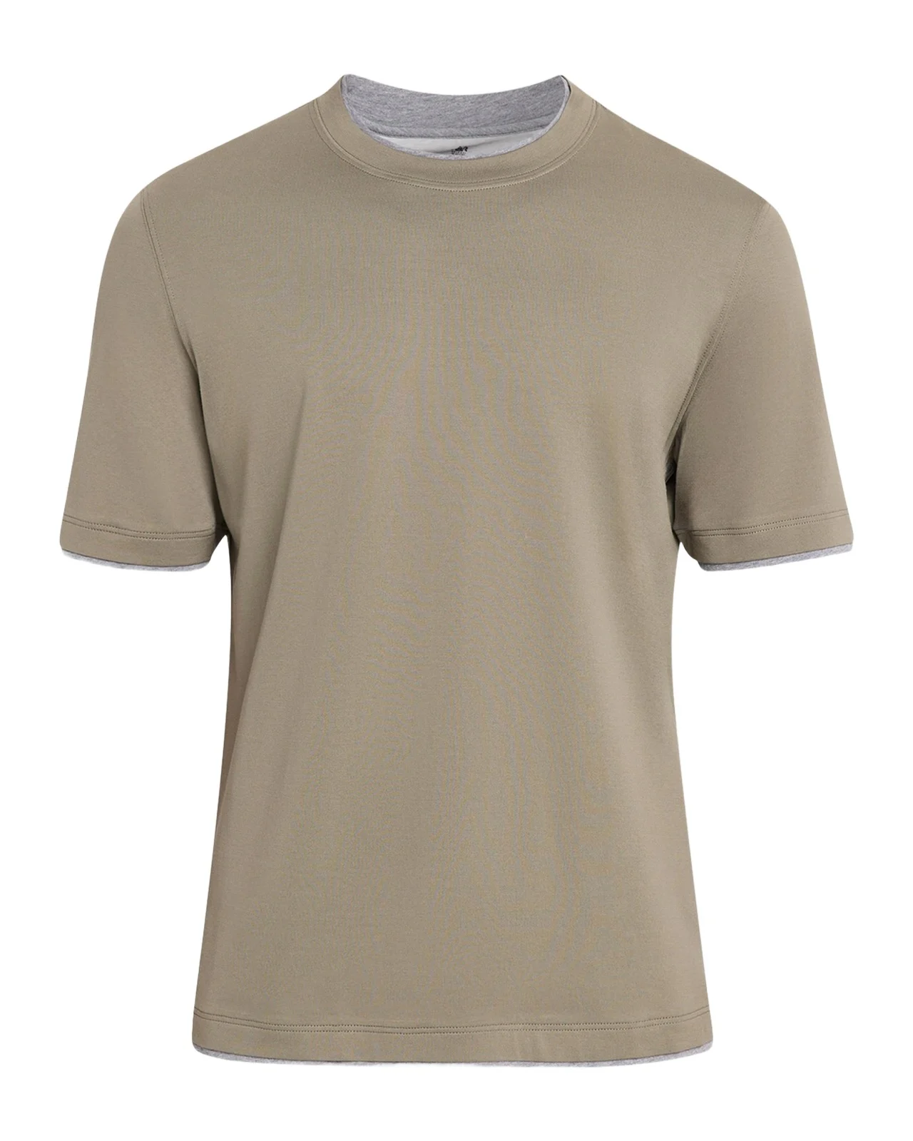 Brunello Cucinelli Men's Cotton Crewneck Tipped T-Shirt