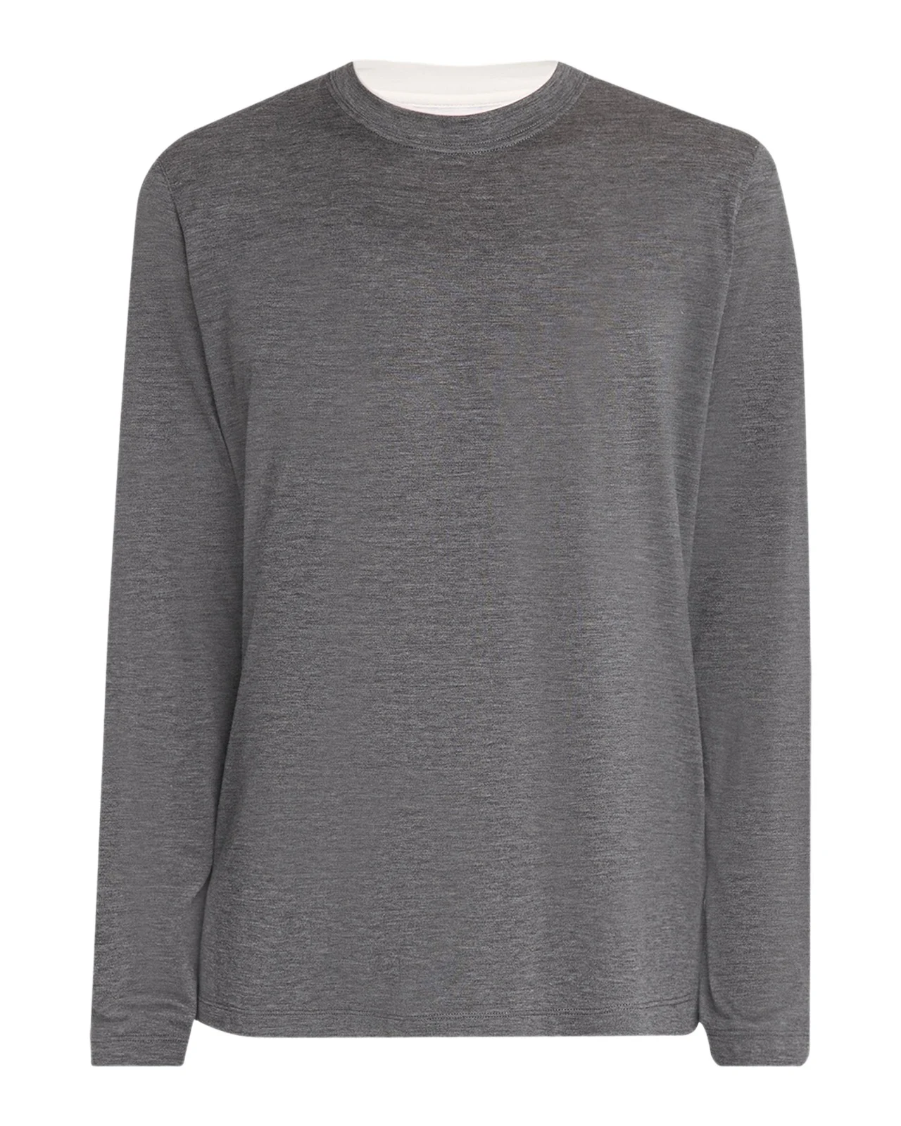 Men's Silk and Cotton Long-Sleeve Crewneck T-Shirt Men's Silk and Cotton Long-Sleeve Crewneck T-Shirt