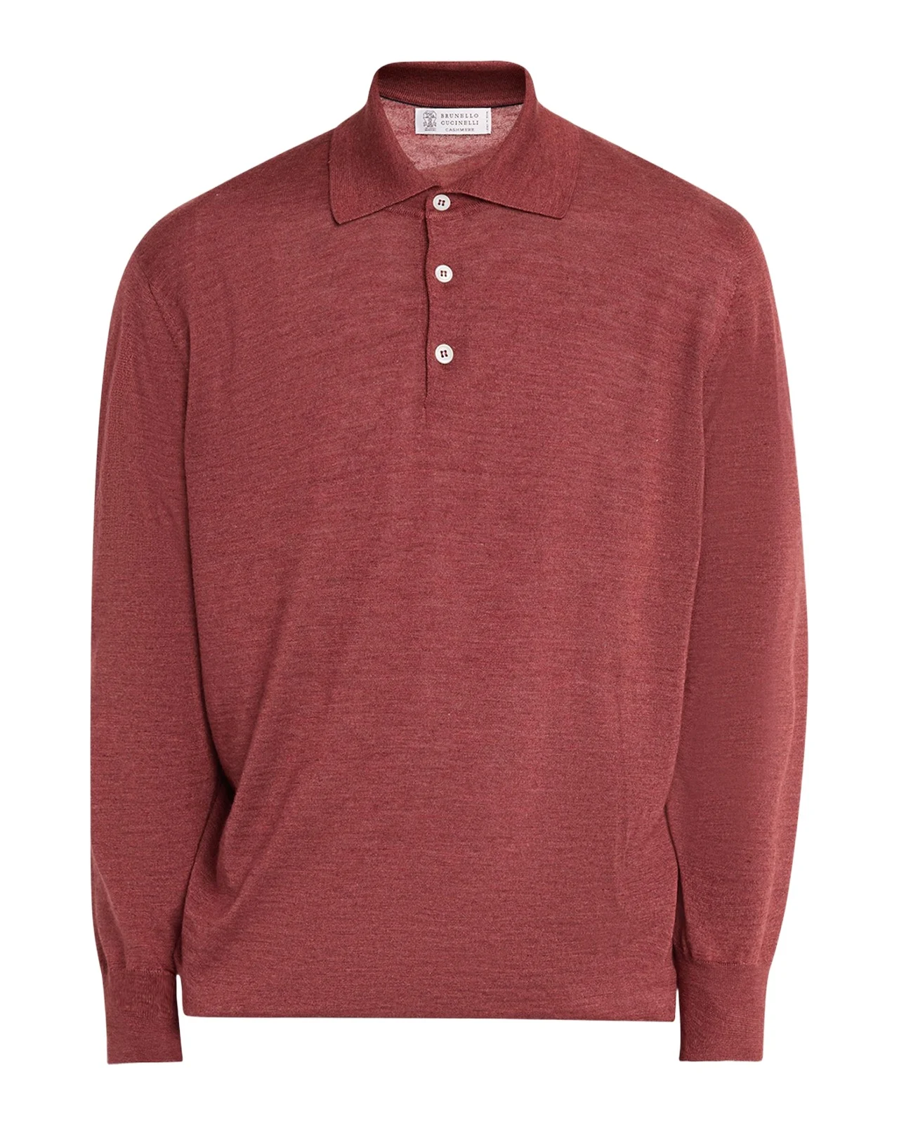 Men's Melange Cashmere-Blend Polo Sweater Men's Melange Cashmere-Blend Polo Sweater