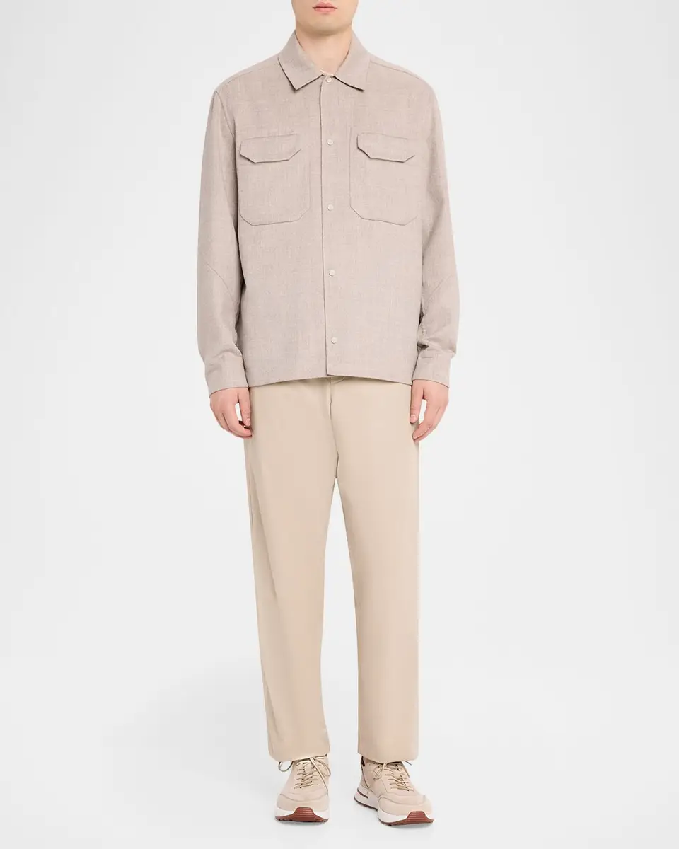 Sease Men's Double Wool-Cashmere Overshirt | Thumbnail 2