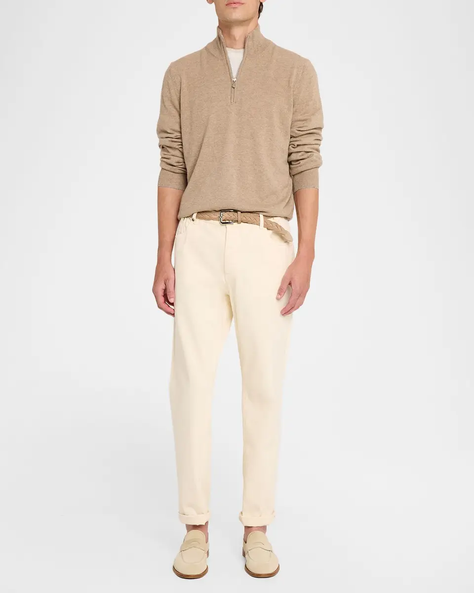 Brunello Cucinelli Men's Cashmere Quarter-Zip Sweater | Thumbnail 2 Brunello Cucinelli Men's Cashmere Quarter-Zip Sweater | Thumbnail 2