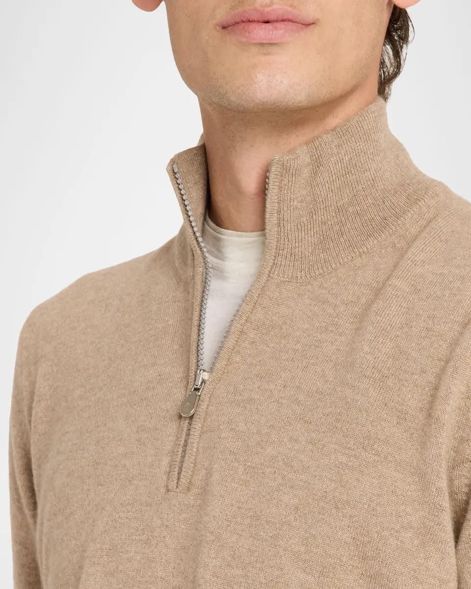 Brunello Cucinelli Men's Cashmere Quarter-Zip Sweater | Thumbnail 5 Brunello Cucinelli Men's Cashmere Quarter-Zip Sweater | Thumbnail 5