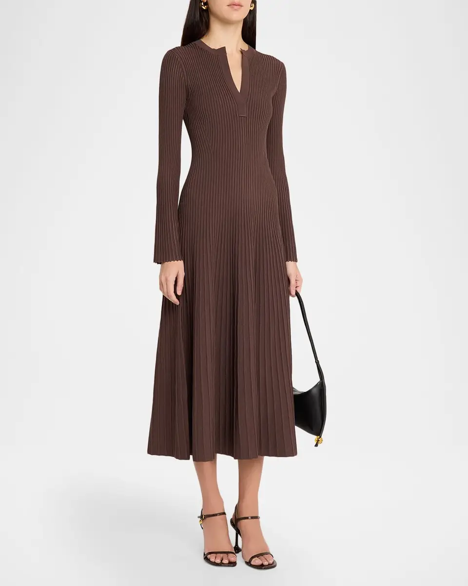 Simkhai Genna Ribbed Midi Dress | Thumbnail 4 Simkhai Genna Ribbed Midi Dress | Thumbnail 4