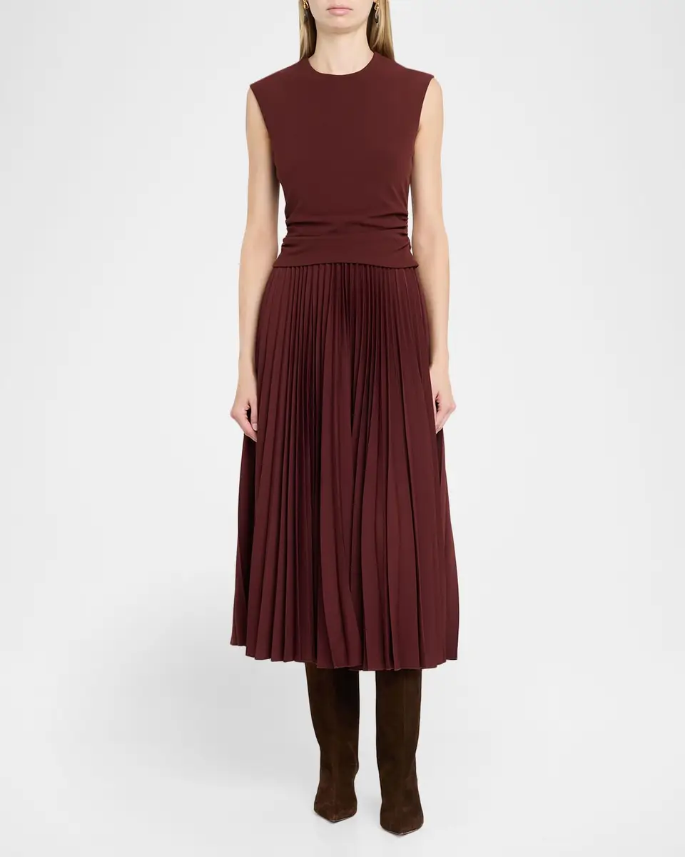 TANYA TAYLOR Carly Sleeveless Pleated Midi Dress | Thumbnail 2 TANYA TAYLOR Carly Sleeveless Pleated Midi Dress | Thumbnail 2