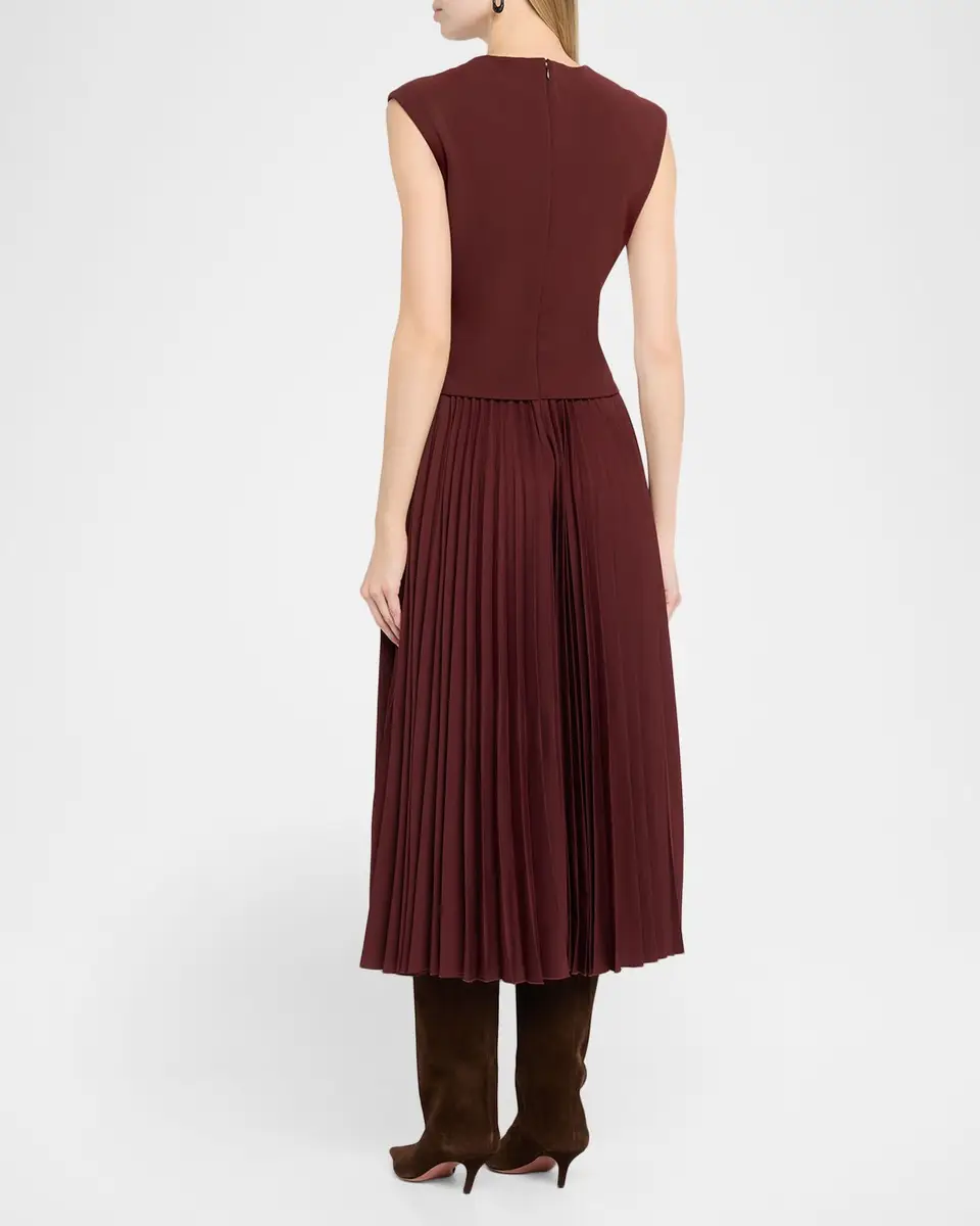 TANYA TAYLOR Carly Sleeveless Pleated Midi Dress | Thumbnail 3 TANYA TAYLOR Carly Sleeveless Pleated Midi Dress | Thumbnail 3
