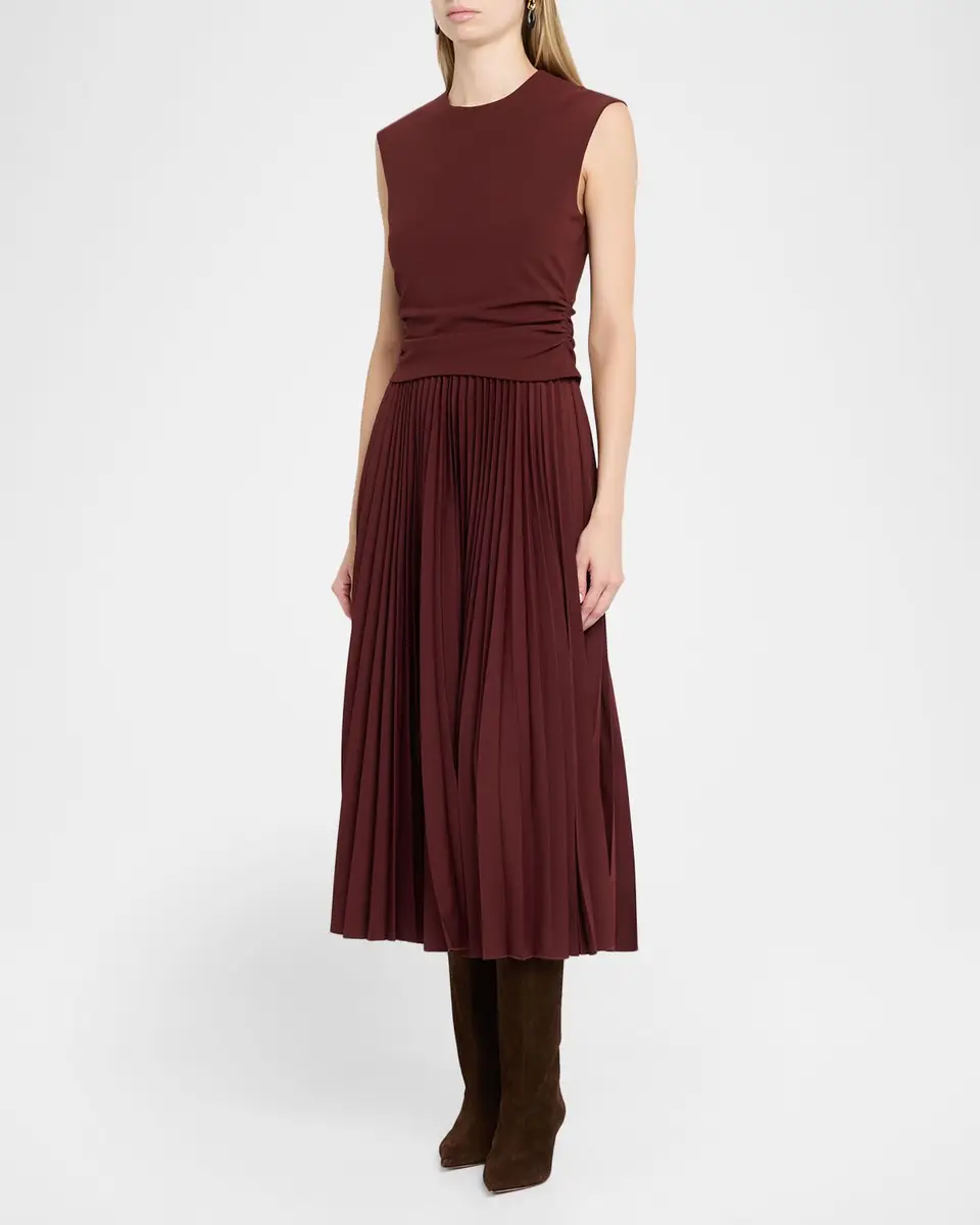 TANYA TAYLOR Carly Sleeveless Pleated Midi Dress | Thumbnail 4 TANYA TAYLOR Carly Sleeveless Pleated Midi Dress | Thumbnail 4