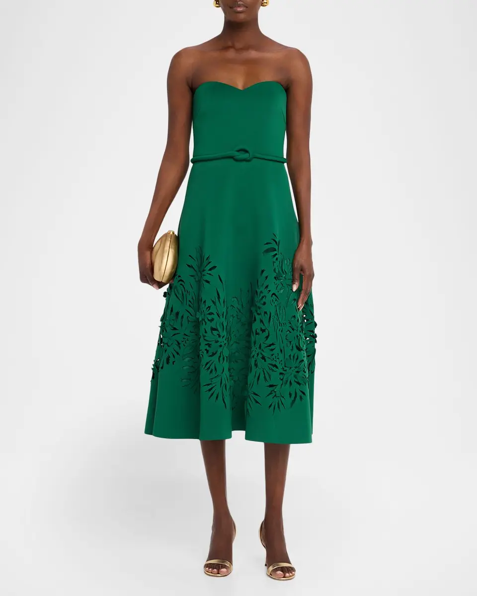 BADGLEY MISCHKA Cutout Strapless Sweetheart Midi Dress | Thumbnail 2