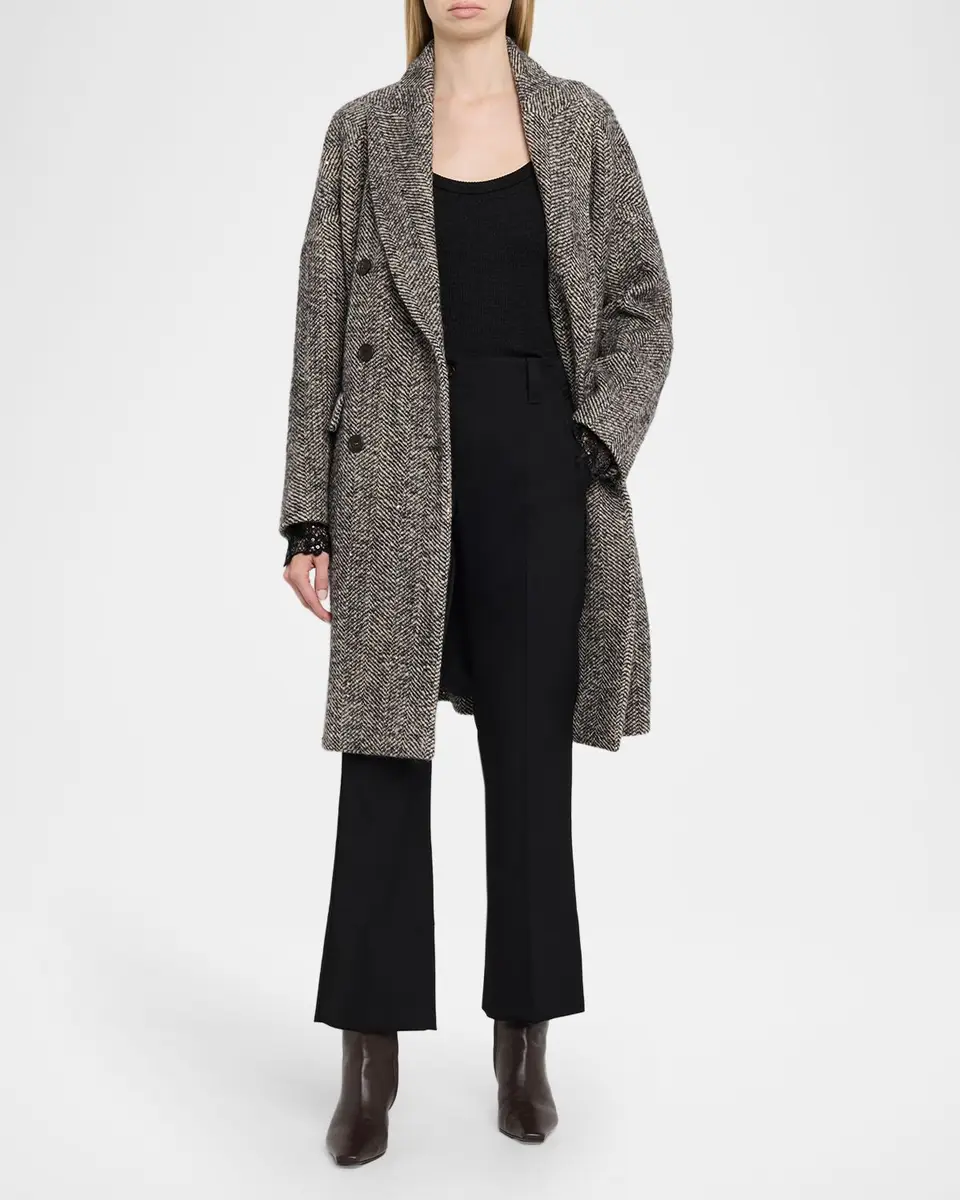 Brunello Cucinelli Wool Gabardine Kickflare Ankle Trousers | Thumbnail 2