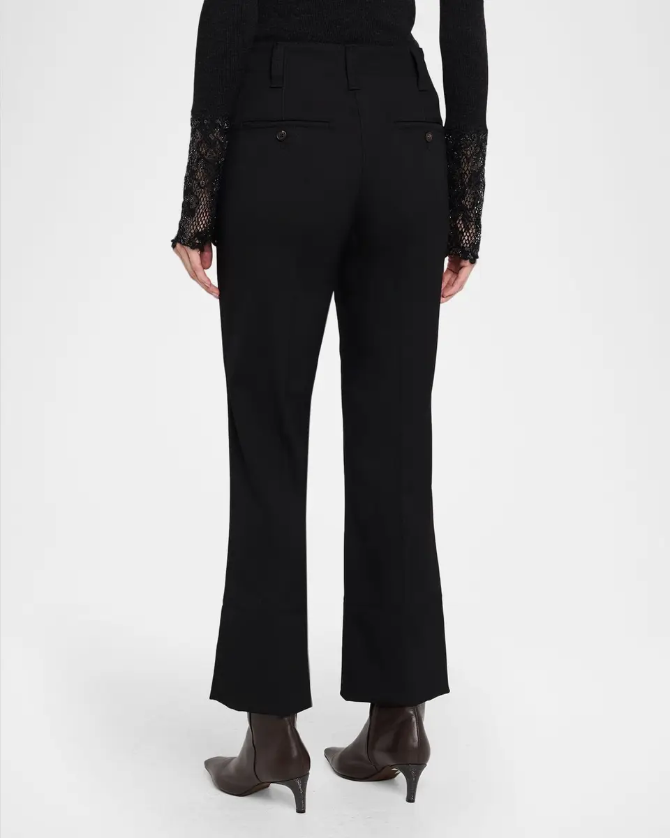 Brunello Cucinelli Wool Gabardine Kickflare Ankle Trousers | Thumbnail 3