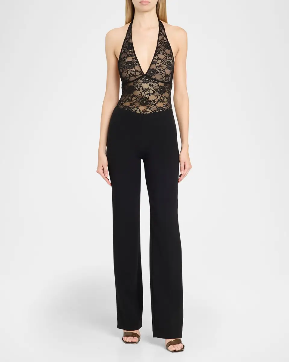 Alice + Olivia Lina Plunging V Lace Bodysuit | Thumbnail 2 Alice + Olivia Lina Plunging V Lace Bodysuit | Thumbnail 2