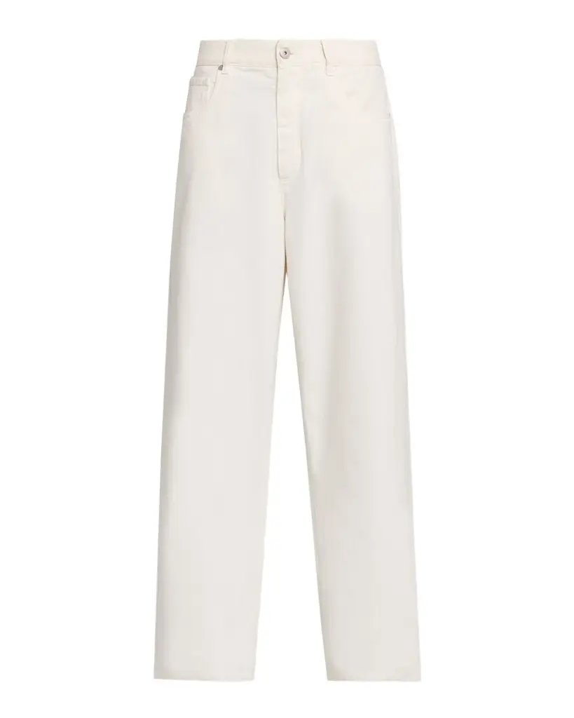 Brunello Cucinelli Authentic Denim Relaxed Wide-Leg Jeans With Monili | Image 1 Brunello Cucinelli Authentic Denim Relaxed Wide-Leg Jeans With Monili | Image 1