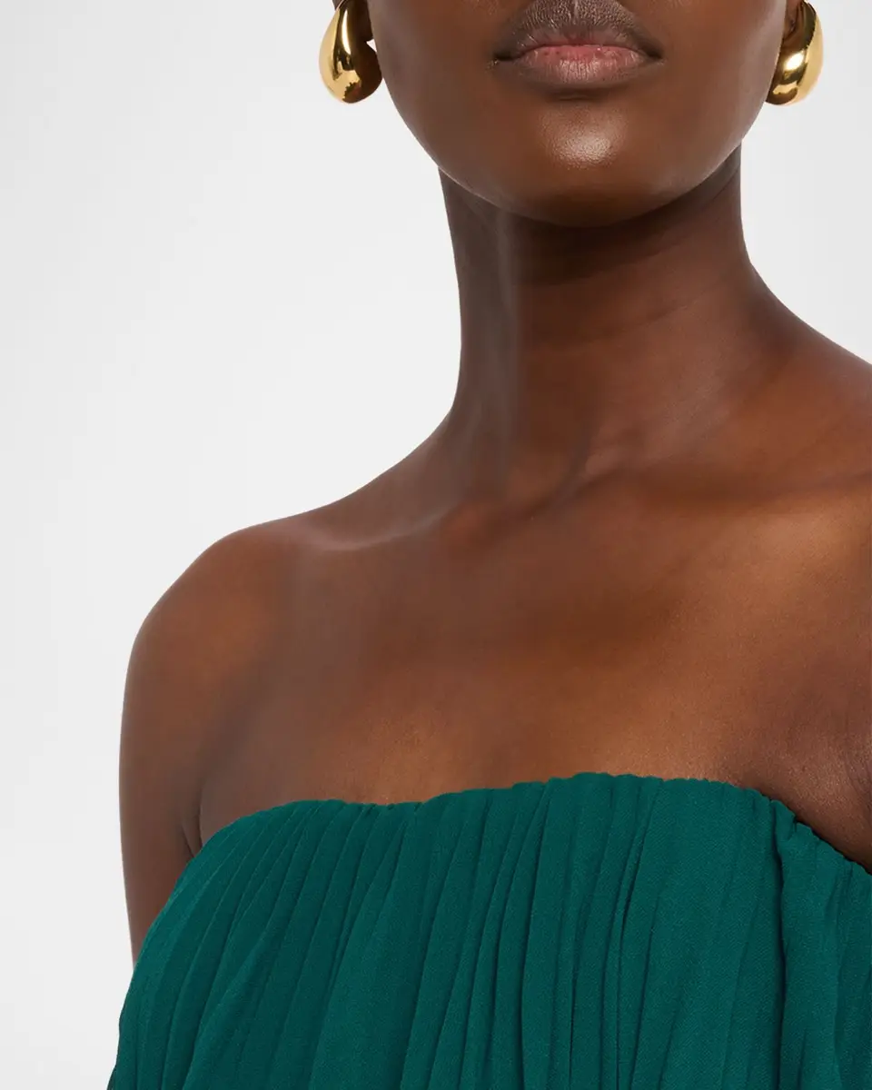 BADGLEY MISCHKA Strapless Pleated Ruffle Gown | Thumbnail 5