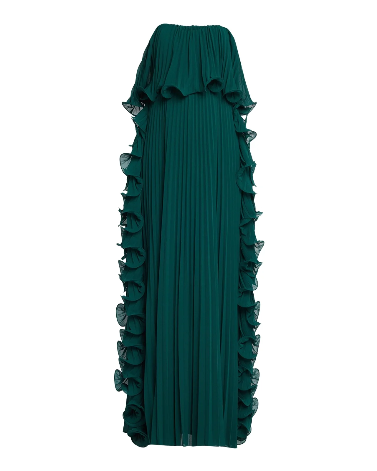 Strapless Pleated Ruffle Gown Strapless Pleated Ruffle Gown
