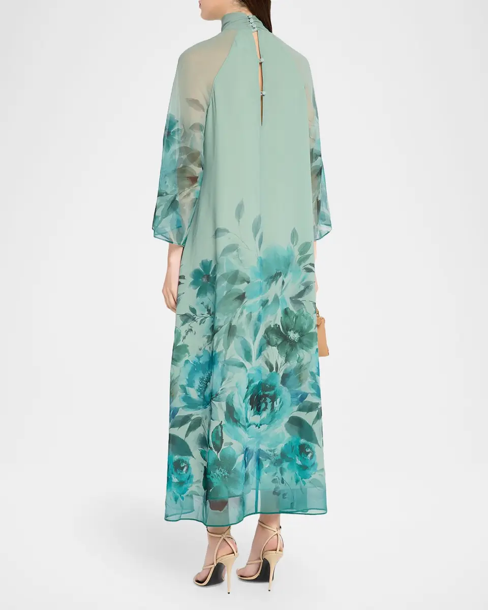 Rickie Freeman for Teri Jon Floral Border-Print Chiffon Midi Dress | Thumbnail 3 Rickie Freeman for Teri Jon Floral Border-Print Chiffon Midi Dress | Thumbnail 3