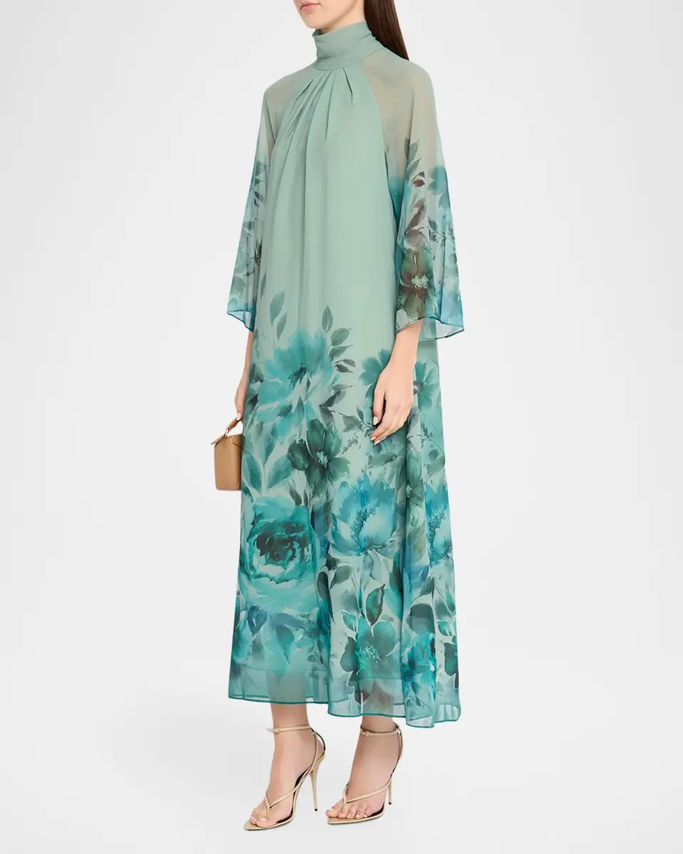 Rickie Freeman for Teri Jon Floral Border-Print Chiffon Midi Dress | Thumbnail 4 Rickie Freeman for Teri Jon Floral Border-Print Chiffon Midi Dress | Thumbnail 4