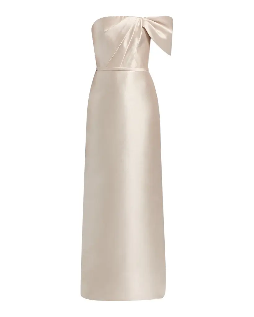 Amsale Satin One-Shoulder Column Gown | Image 1 Amsale Satin One-Shoulder Column Gown | Image 1