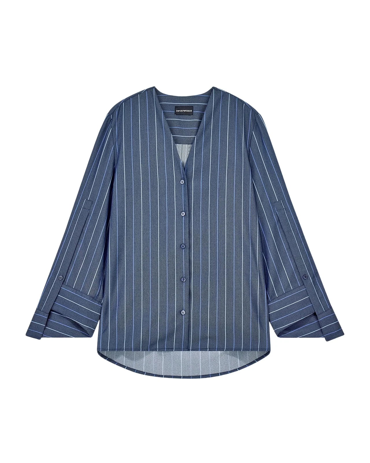 Striped Slit-Sleeve Shirt Striped Slit-Sleeve Shirt