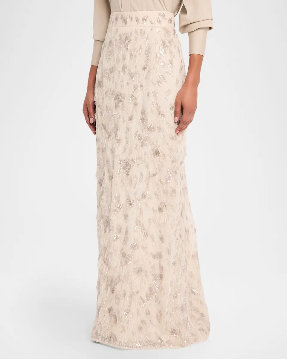 Brunello Cucinelli Animalier Sequin Feathered Skirt | Thumbnail 4 Brunello Cucinelli Animalier Sequin Feathered Skirt | Thumbnail 4
