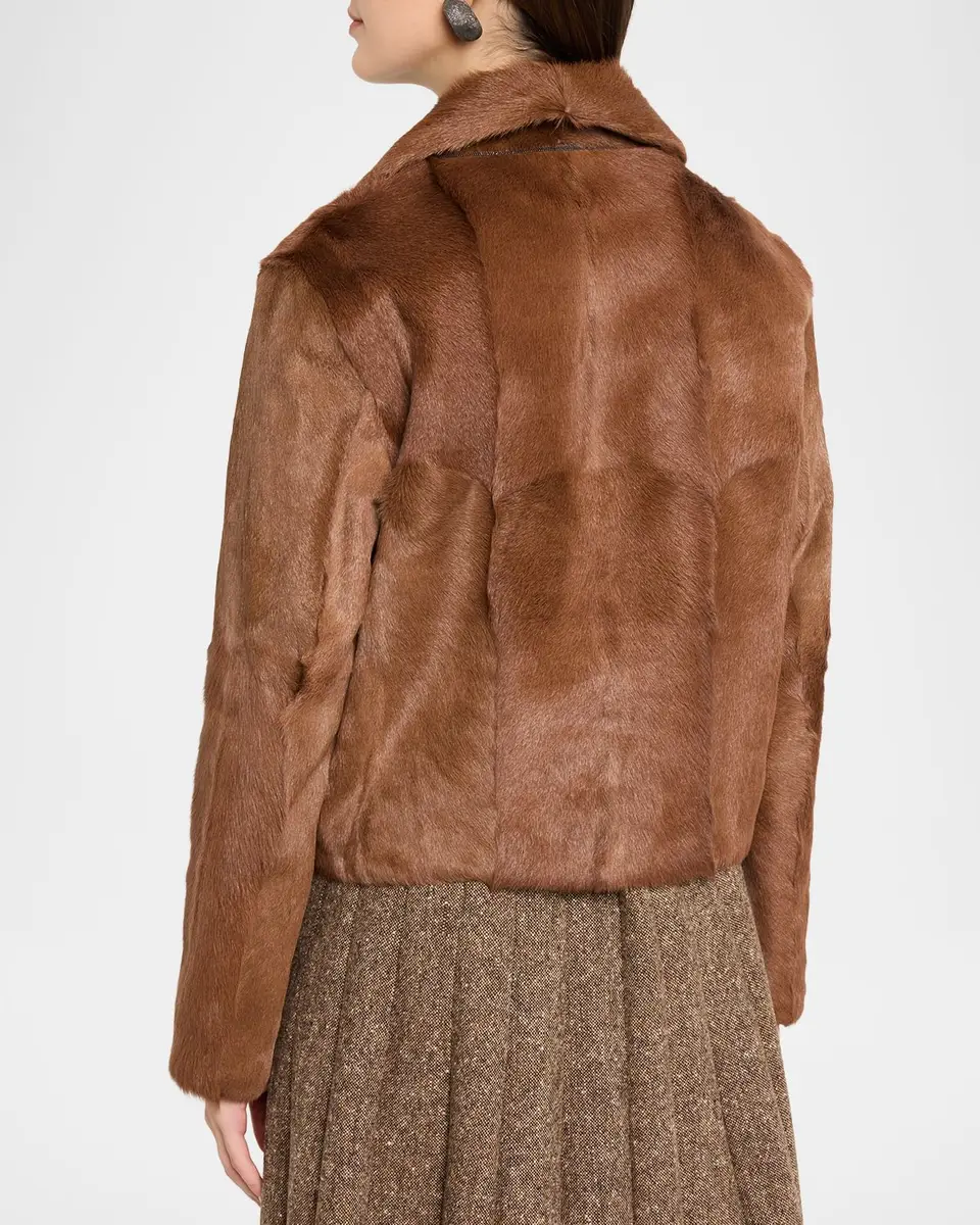 Brunello Cucinelli Capretta Goat Shearling Single-Breasted Jacket | Thumbnail 3 Brunello Cucinelli Capretta Goat Shearling Single-Breasted Jacket | Thumbnail 3