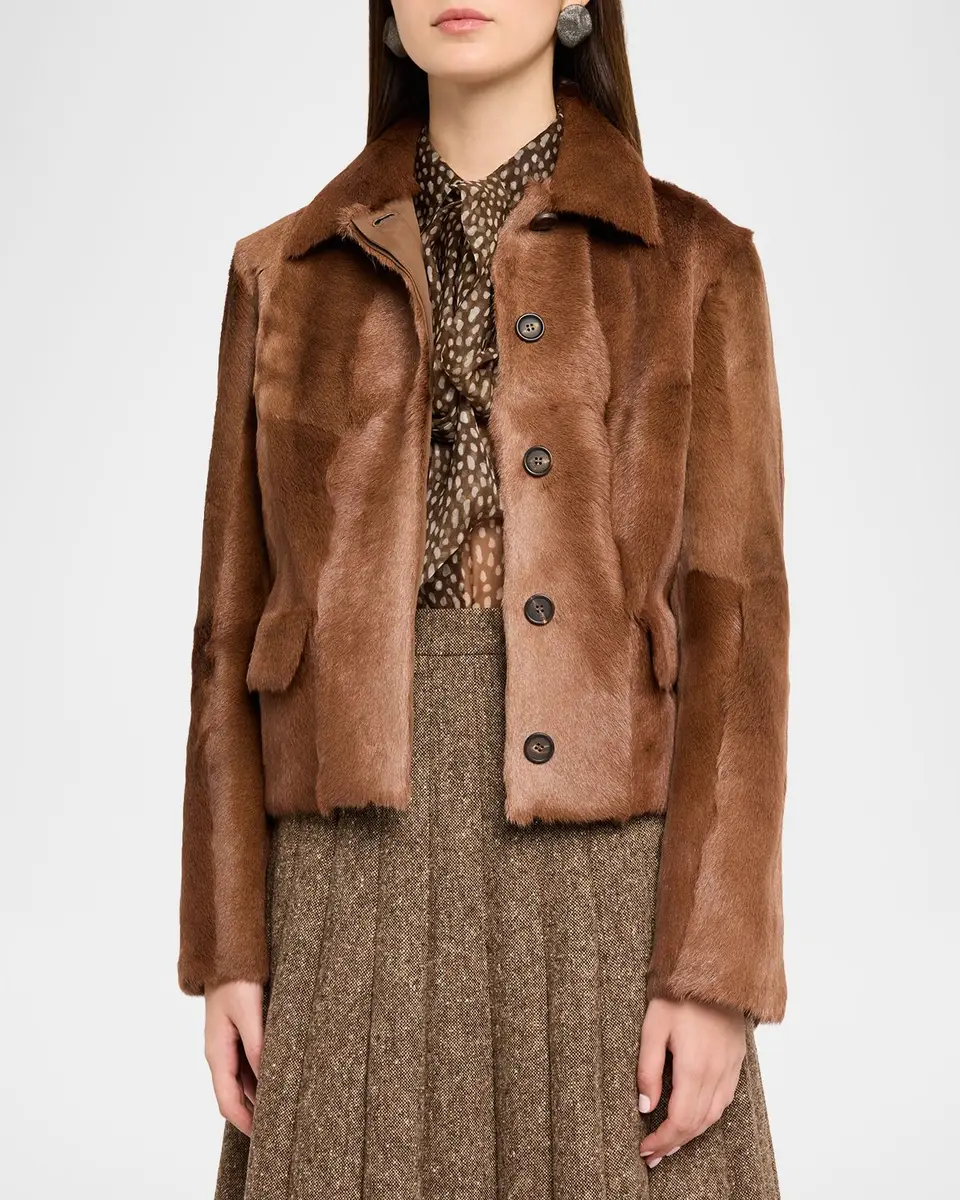 Brunello Cucinelli Capretta Goat Shearling Single-Breasted Jacket | Thumbnail 4 Brunello Cucinelli Capretta Goat Shearling Single-Breasted Jacket | Thumbnail 4