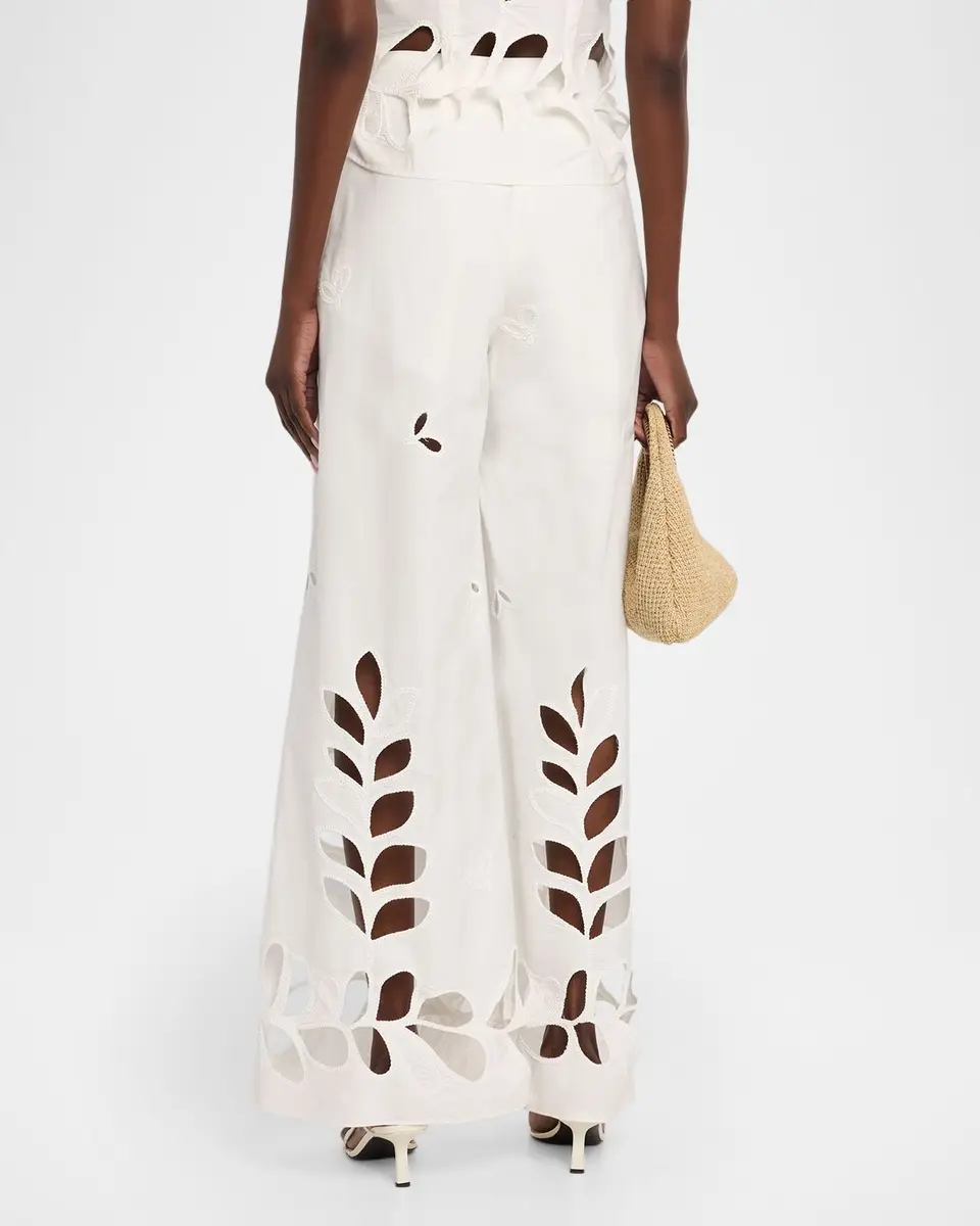JBQ Hartley Eyelet Embroidered Wide-Leg Pants | Thumbnail 3