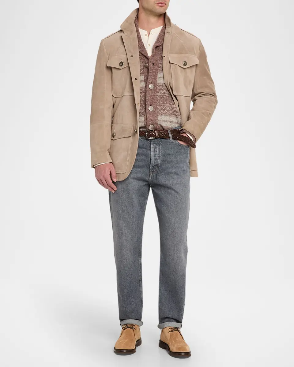 Brunello Cucinelli Men's Suede Chukka Boots | Thumbnail 3
