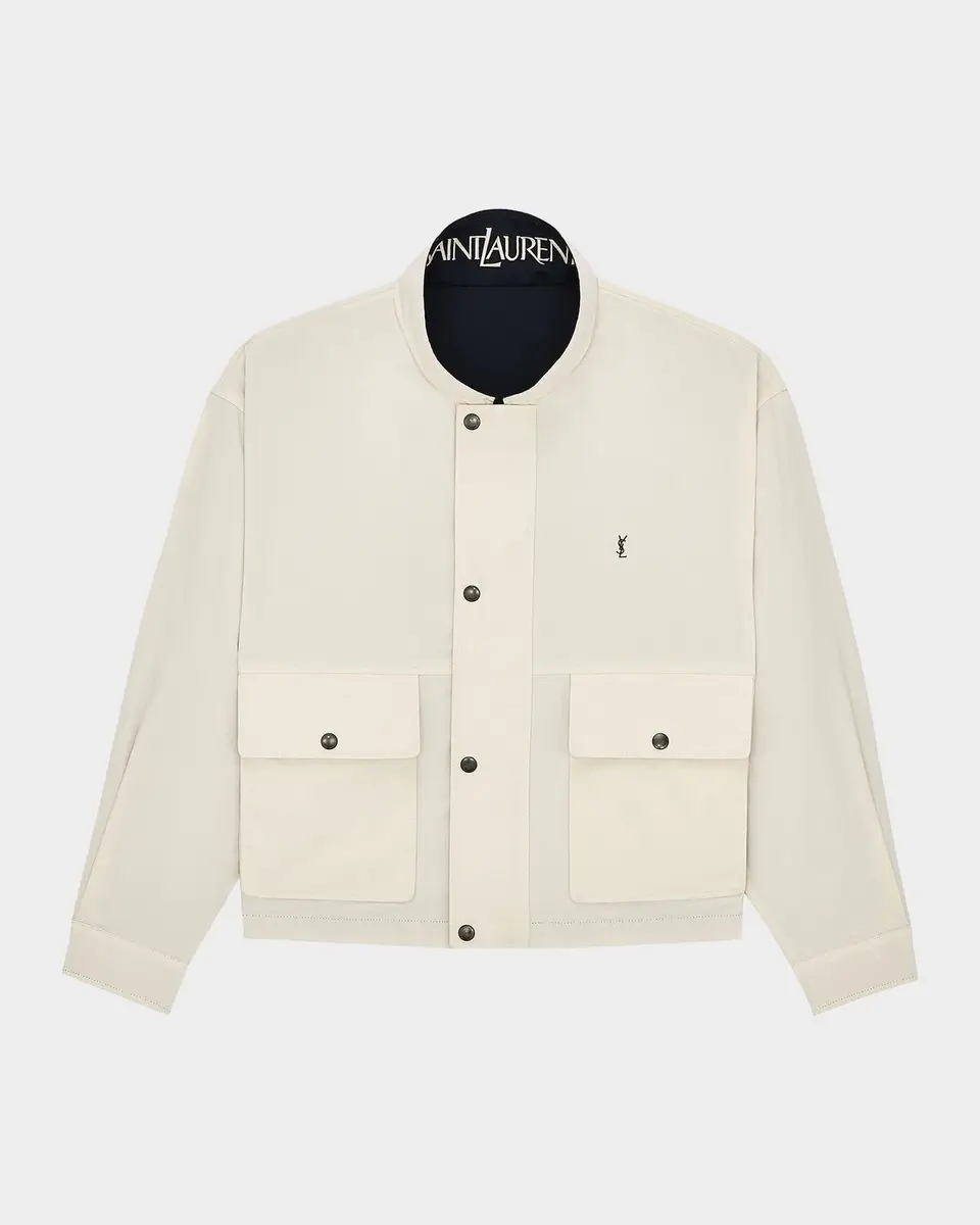 Saint Laurent Cassandre Reversible Cotton Jacket | Thumbnail 4 Saint Laurent Cassandre Reversible Cotton Jacket | Thumbnail 4