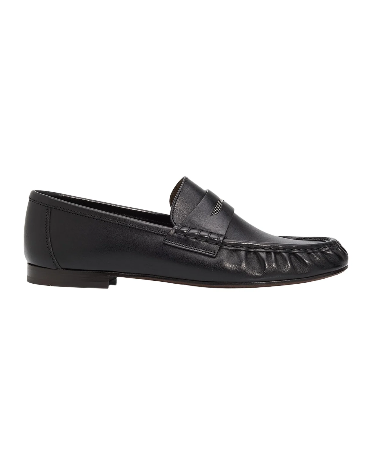 Cinched Leather Penny Loafers Cinched Leather Penny Loafers