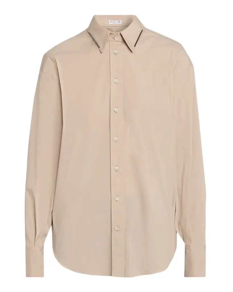 Brunello Cucinelli Stretch Poplin Buttoned Shirt | Image 1 Brunello Cucinelli Stretch Poplin Buttoned Shirt | Image 1
