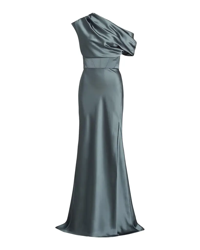 Amsale Satin One-Shoulder Gown | Image 1 Amsale Satin One-Shoulder Gown | Image 1