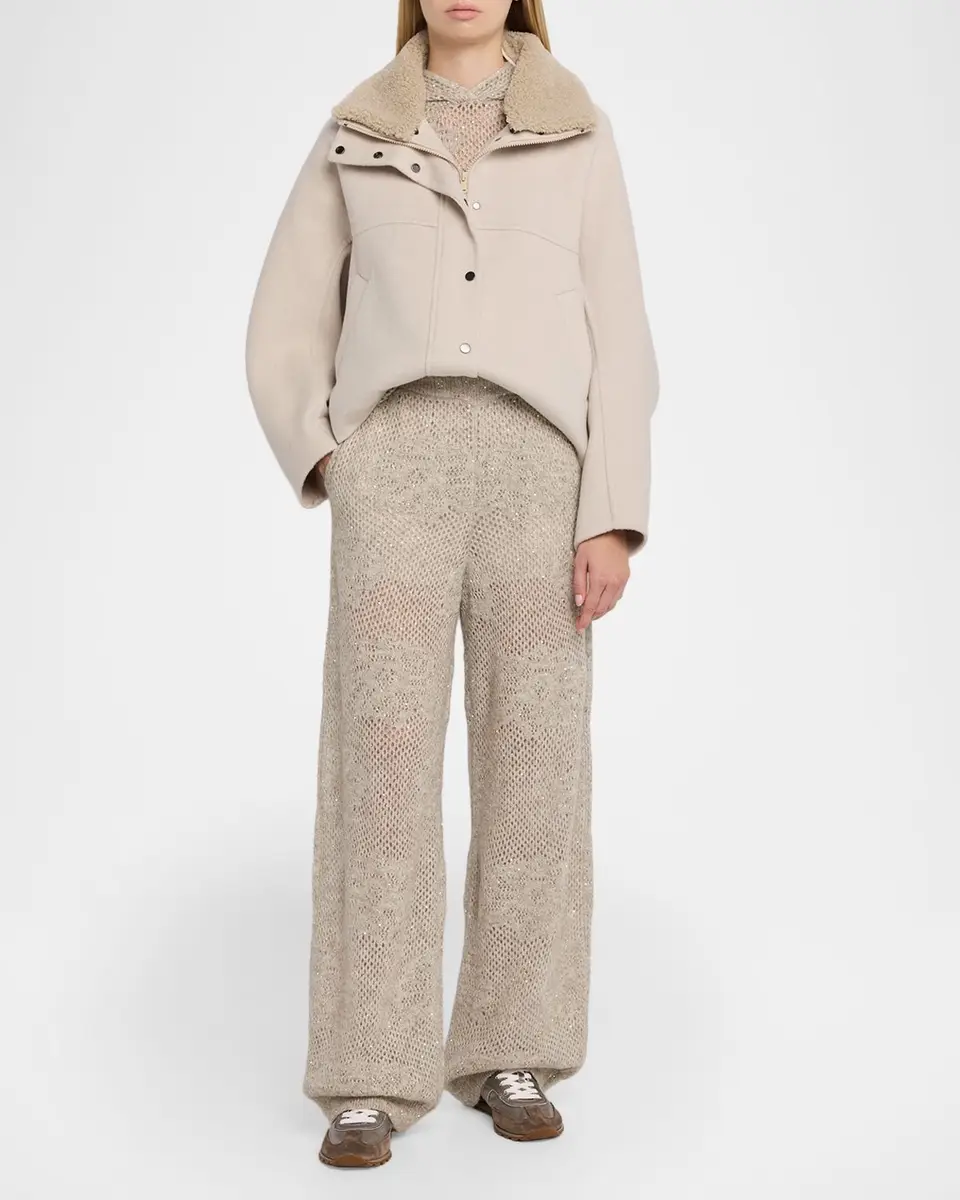 Brunello Cucinelli Dazzling Water Lillies Knit Hooded Vest | Thumbnail 2