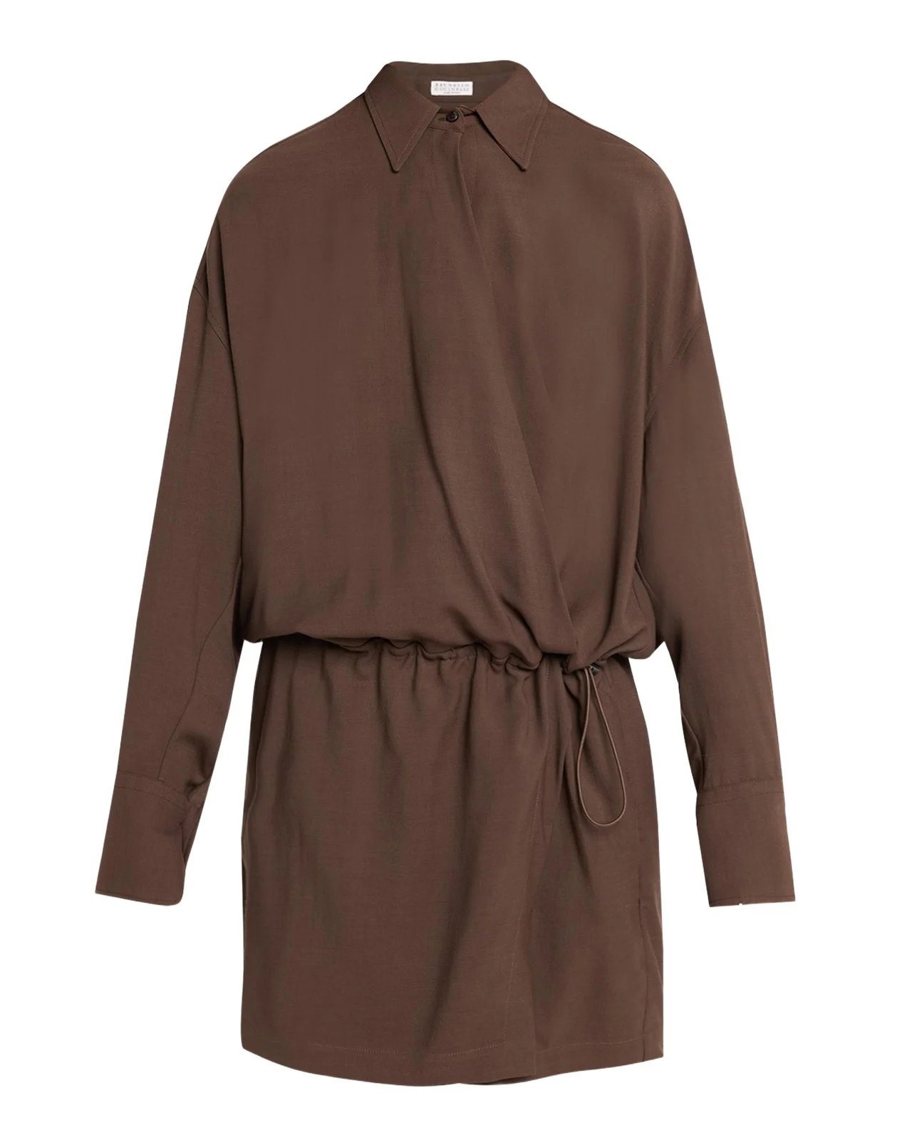 Fluid Wool Twill Drawstring Mini Dress Fluid Wool Twill Drawstring Mini Dress