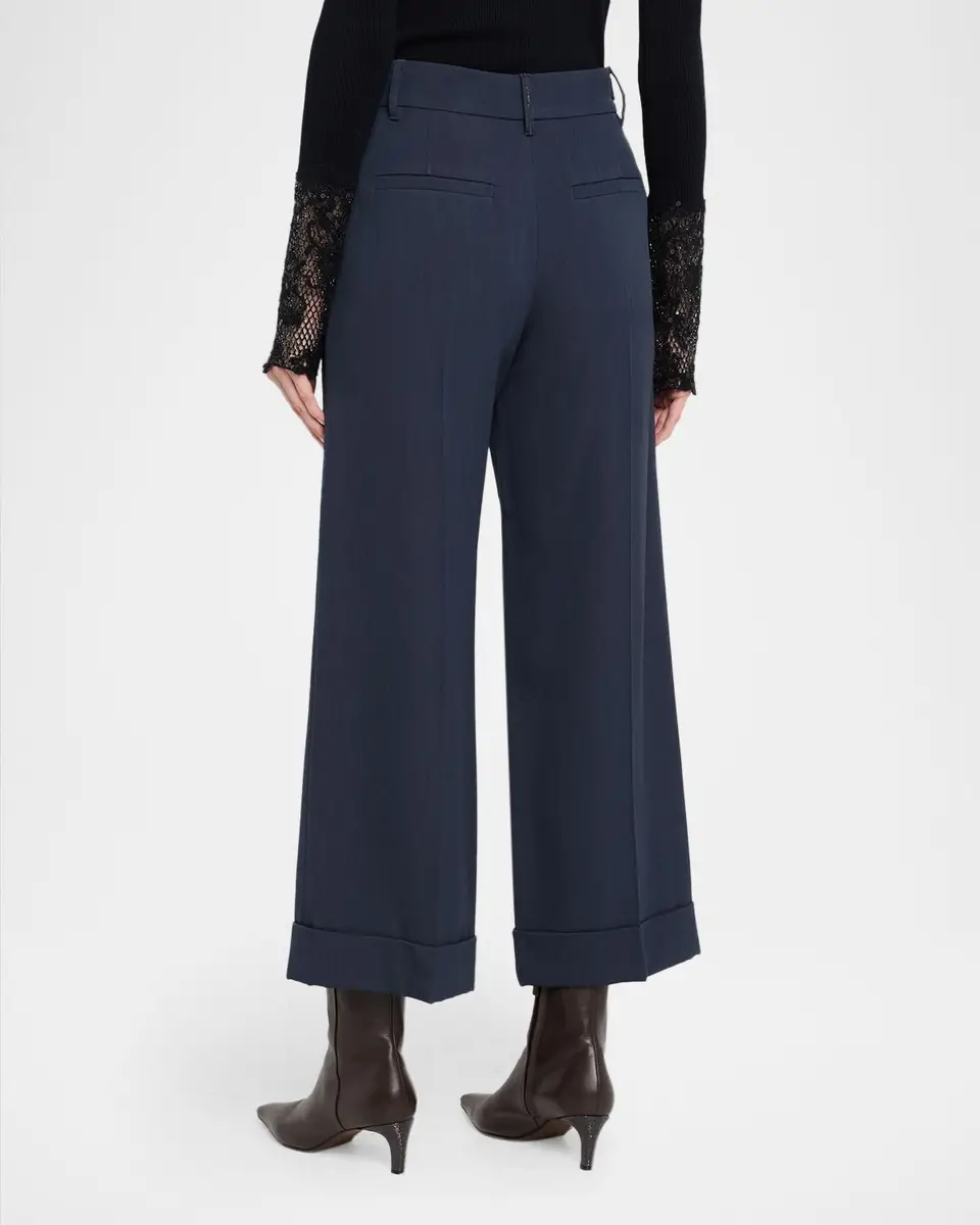 Brunello Cucinelli Fluid Wool Cuffed Pants | Thumbnail 3