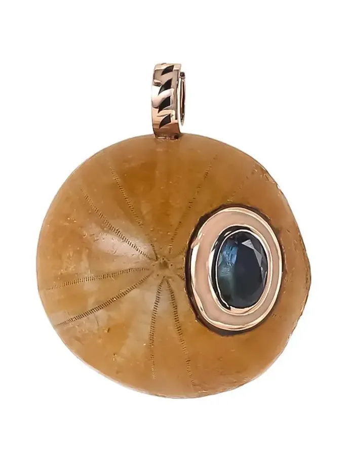 DEZSO BY SARA BELTRÁN Aquamarine Fossilized Sand Dollar Pendant