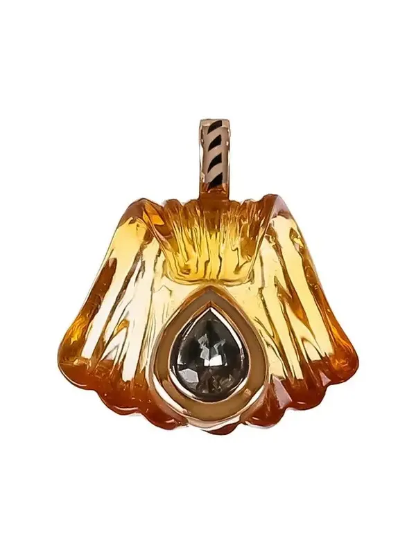 DEZSO BY SARA BELTRÁN Citrine White Sapphire Rose Carved Capri Pendant